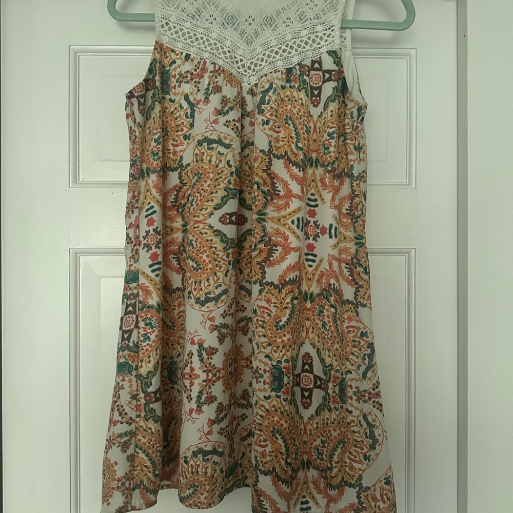 As U Wish Orange Cream Sundress Spaghetti Strap Mini